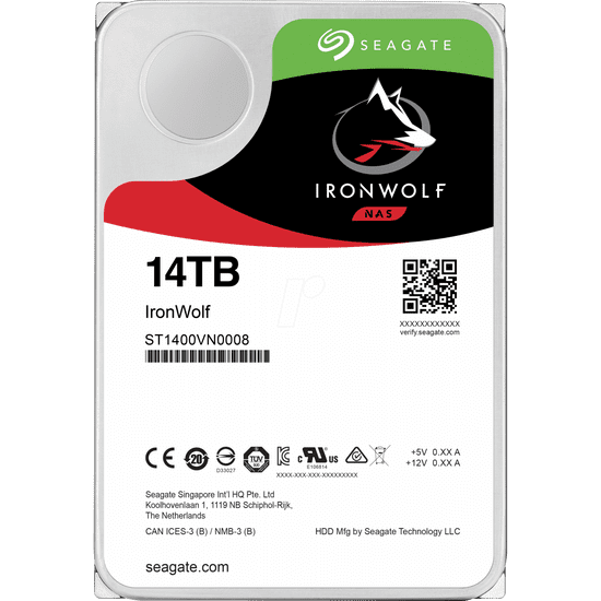 Seagate trdi disk IronWolf NAS 14 TB, 8,89 cm (3,5"), SATA3, 7200, 256 MB