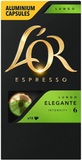 L'Or Lungo Elegante Intenzita 6 - 100 kapsul, ki so združljive s kavnimi avtomati Nespresso®