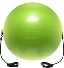 LIFEFIT gimnastična žoga z razteznimi elastikam GymBall Expand, 65 cm