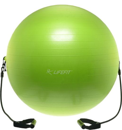 LIFEFIT gimnastična žoga z razteznimi elastikam GymBall Expand, 55 cm