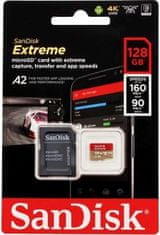 SanDisk spominska kartica Extreme Micro SDXC 128GB A2 C10 V30 UHS-I + adapter (SDSQXA1-128G-GN6MA)