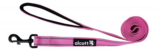 Alcott najlon povodec z odsevnimi elementi, roza