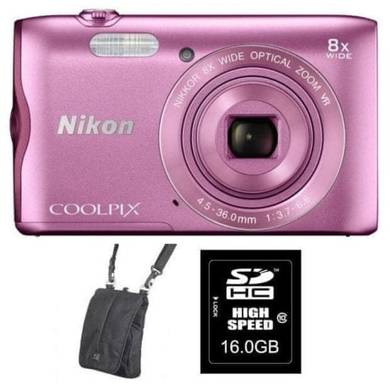 Nikon fotoaparat Coolpix A300 + SD 16GB + KATA DL-ZP4
