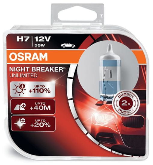 Osram par žarnic H7 - 55W - 12V Night Breaker Unlimited