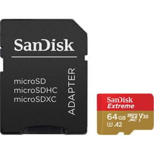 Spominska kartica Micro SDXC Extreme + adapter SD, 64GB