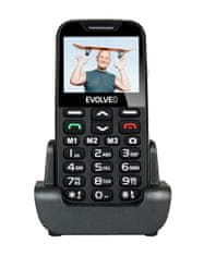 telefon za starejše Easyphone XD, črn