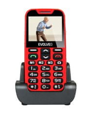 telefon za starejše Easyphone XD, rdeč