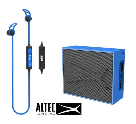 Altec Lansing Snake + Pocket, Bluetooth slušalke in zvočnik - komplet, moder