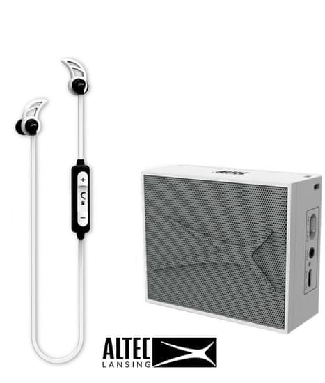 Altec Lansing Snake + Pocket, Bluetooth slušalke in zvočnik - komplet, bel