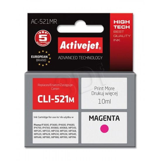 ActiveJet črnilo Canon CLI-521M, magenta