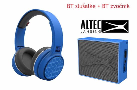 Altec Lansing Ring N Go + Pocket, Bluetooth slušalke in zvočnik - komplet, moder