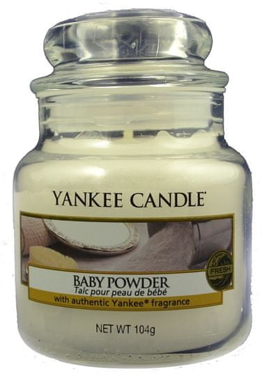 Yankee Candle dišeča sveča Baby Powder Classic, majhna, 104 g