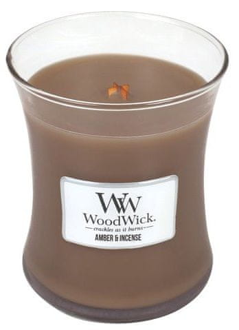 Woodwick dišeča sveča Ambra in kadilo, 275 g