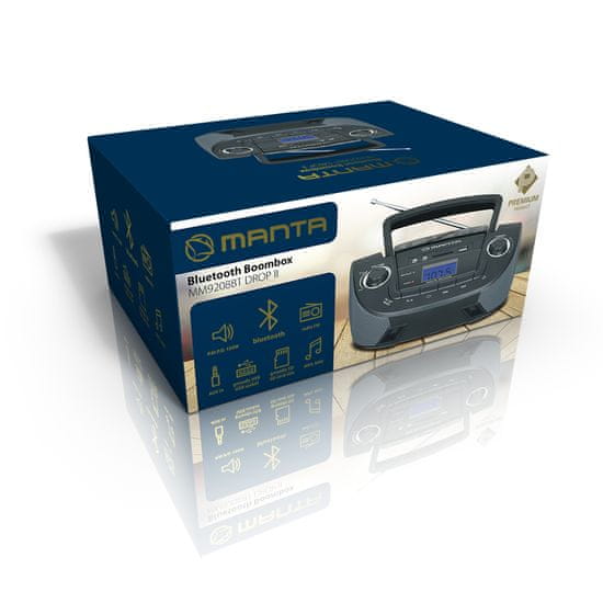 Manta radio Boombox MM9208BT DROP II Odprta embala a mimovrste