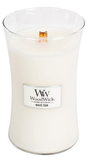 Woodwick dišeča sveča Beli teak, 609,5 g