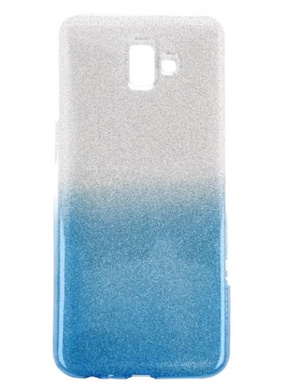 Bling silikonski ovitek z bleščicami za Galaxy J6 Plus 2018 J610, srebrno-moder