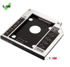 Ewent adapter za SSD/HDD v 9,5mm DVD režo, SATA3, aluminij EW7003