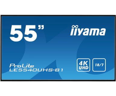 iiyama LED LCD informacijski monitor ProLite LE5540UHS-B1, AMVA3, VGA/DVI/HDMI, 138,68 cm (54,6"), črn