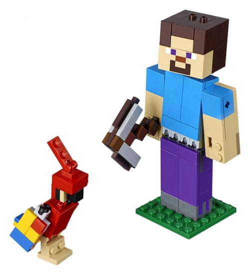LEGO Minecraft 21148 Velika figura: Steve s papigo