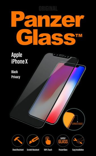 PanzerGlass zaščitno steklo Black Privacy za Apple iPhone X