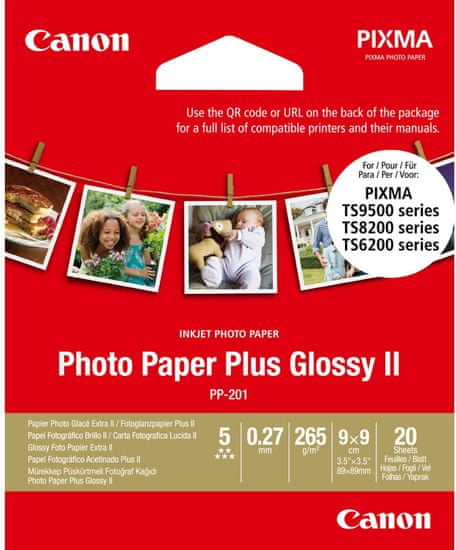 Canon fotopapír PLUS PP-201, 9x9 cm, 20 listů, lesklý (2311B070)