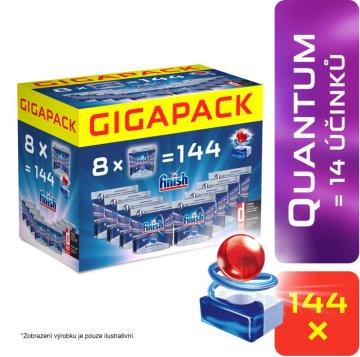 Finish tablete za pomivalni stroj Quantum Max Gigapack, 144 kosov - Odprta embalaža