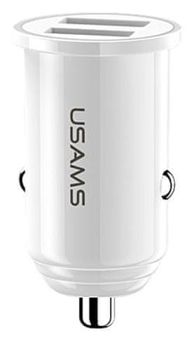 USAMS avtopolnilec CC055 C8 USB 3,1 A Dual Mini White (EU Blister) 2441148