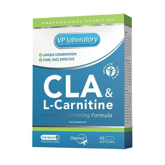 VPLAB CLA & L – Carnitine, 45 kapsul