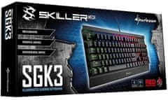 Sharkoon mehanska gaming tipkovnica Skiller Mech SGK3, Kailh Red, US - SLO - rabljeno