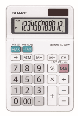 Sharp EL320W namizni kalkulator, izračun davka