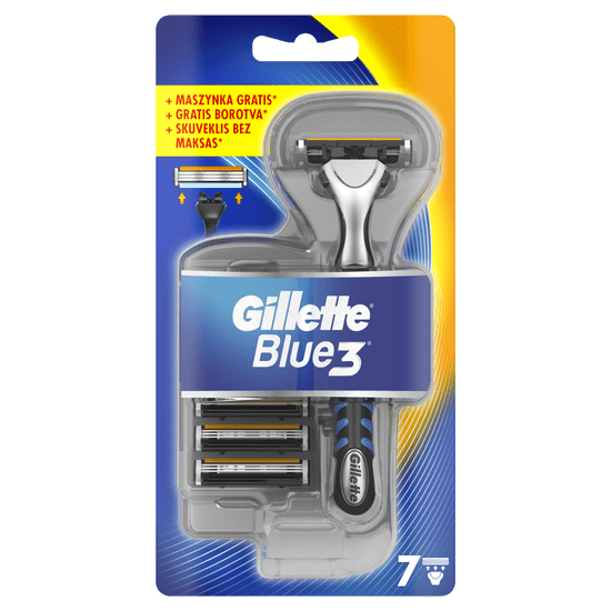 Gillette moška britvica Blue3 + 7 rezervnih glav za britje 