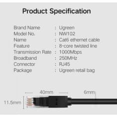 Ugreen kabel Cat6 UTP LAN, 1m, črn