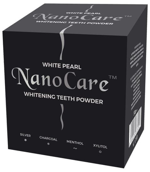 White Pearl prašek za beljenje zob z aktivnim ogljem NanoCare Silver Charcoal