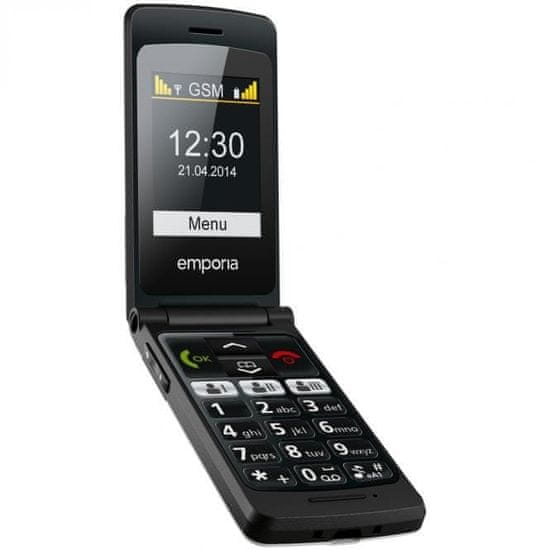 Emporia telefon FLIP Basic F220i, črn + darilo: Sony USB 3.0 ključ, 32GB
