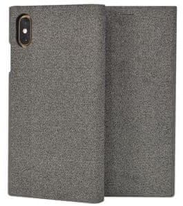 SO SEVEN preklopni ovitek Premium Gentleman Book Case Fabric Grey za iPhone XS Max (SSFLS0008)