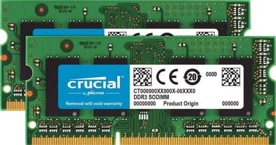 Crucial Pomnilnik (RAM) za PC in Mac SODIMM DDR3 8GB Kit (2x 4) PC3-10600 1333MHz CL9 (CT2K4G3S1339M)