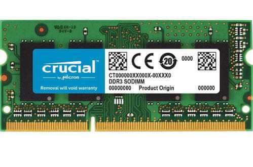 Crucial pomnilnik (RAM) za prenosnike in Mac SODIMM DDR3L 4GB PC3-12800 1600MHz CL11 (CT4G3S160BM)