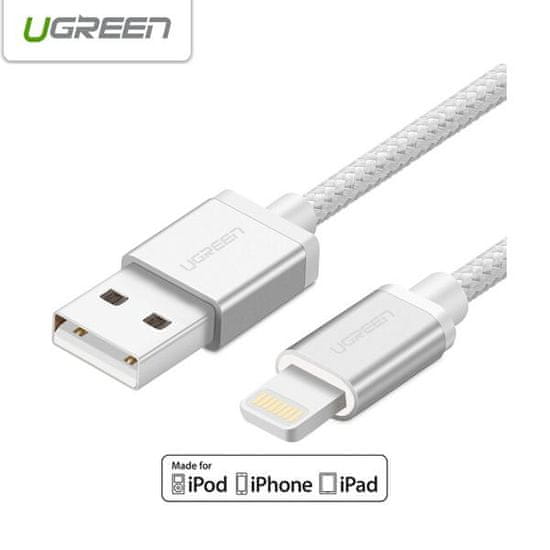 Ugreen lightning na USB kabel srebrn 0.5 m