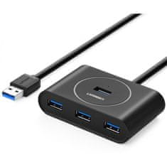 hub USB 3.0, 4 Ports, 50cm, črn
