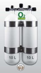 EUROCYLINDER Dvojna steklenica 2 x 10 L 300 bar s kolektorjem in obročki