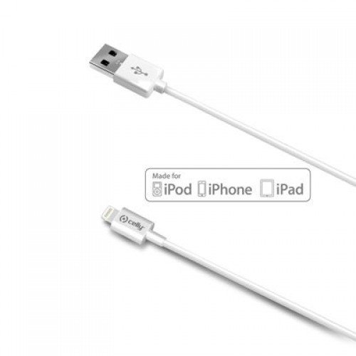 Celly podatkovni kabel za Apple iPhone 5/6/7/8, bel