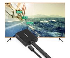 Ugreen konverter HDMI na VGA + 3.5mm Audio + MicroUSB, črn