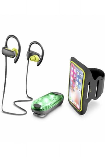 CellularLine komplet Kit Outdoor (BT. športne slušalke, trak za nadlaht, lučka za temo)