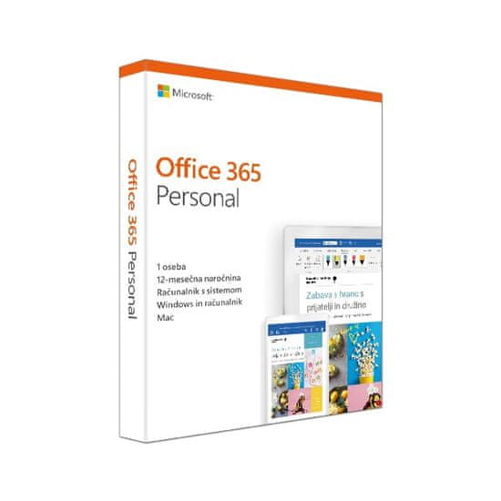 Microsoft Office 365 Personal (Microsoft 365 Personal), 1 letna naročnina, slovenski