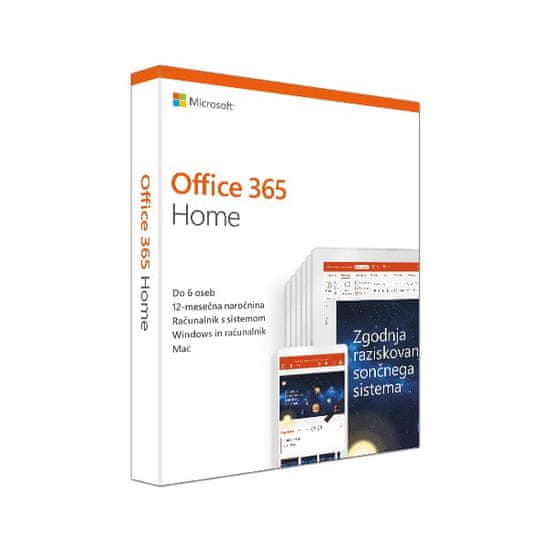 Microsoft Office 365 Home (Microsoft 365 Family), 1 letna naročnina, slovenski