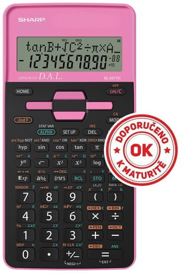 Sharp tehnični kalkulator EL531THBPK, črn-roza