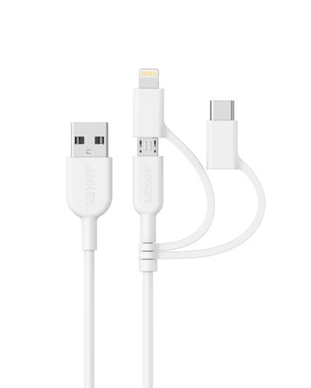 Anker kabel Powerline II USB-A to 3v1, bel