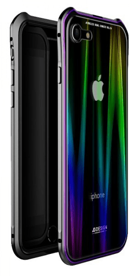 Luphie CASE Luphie celovita zaščita Aurora Magnet Hard Case Glass Black/Purple za iPhone 7/8, 2441674, črno-vijoličen