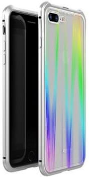 Luphie CASE Luphie celovita zaščita Magnet Hard Case Glass Silver/White za iPhone 7 Plus / 8 Plus, 2441681, srebrna/črna