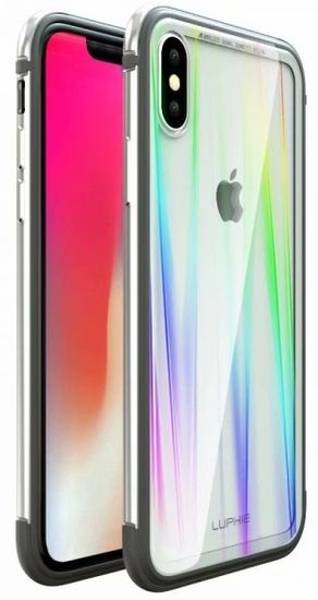Luphie CASE ovitek Aurora Condom Aluminium Frame + TPU Case Silver/Crystal pro iPhone XS Max 2442690